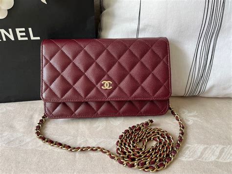 chanel wallet on chain burgundy|Wallet on chain .